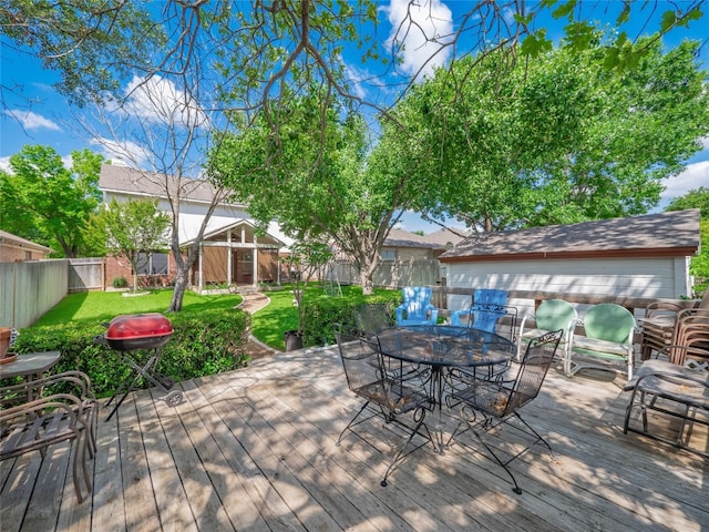 1810 Summer Rain Dr, Cedar Park, TX 78613 - wooden terrace featuring outdoor dining area