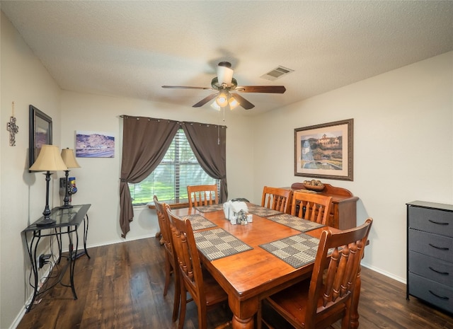 1810 Summer Rain Dr, Cedar Park, TX 78613 - dining space featuring ceiling fan, wood finished floors, baseboards, and a textured ceiling