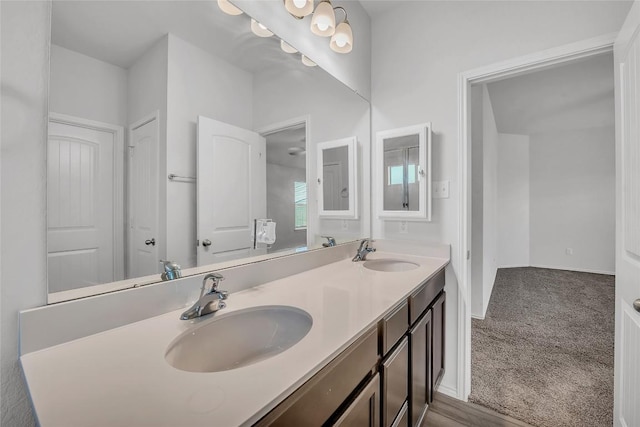 bathroom with double vanity