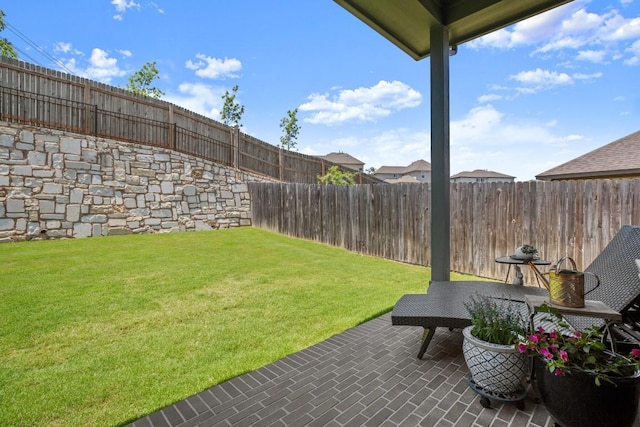 147 Epoch Dr, Austin, TX 78737 - fenced backyard featuring a patio
