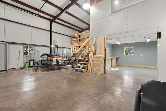 garage featuring baseboards