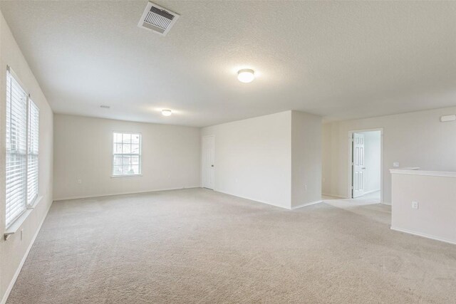 11905 Reindeer Dr, Austin, TX 78754 - empty room featuring light carpet, baseboards, and a textured ceiling