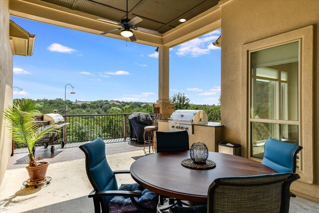19440 Serenity Ln, Lago Vista, TX 78645 - view of patio / terrace with a ceiling fan and outdoor dining area