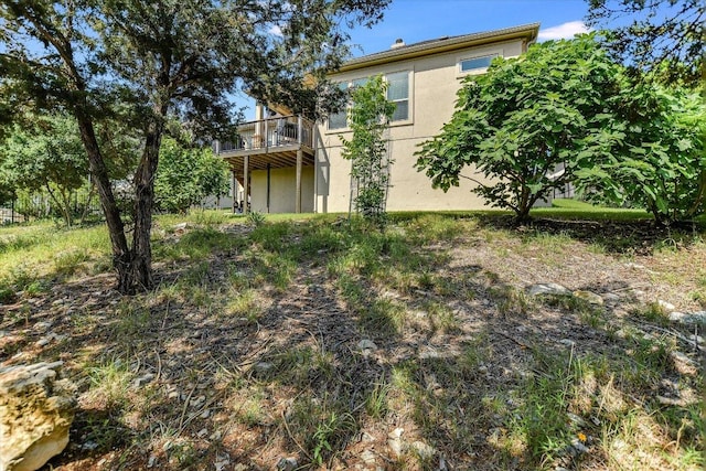 view of yard featuring a deck
