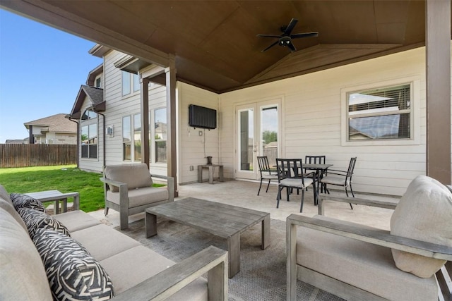 view of patio / terrace with an outdoor hangout area and ceiling fan