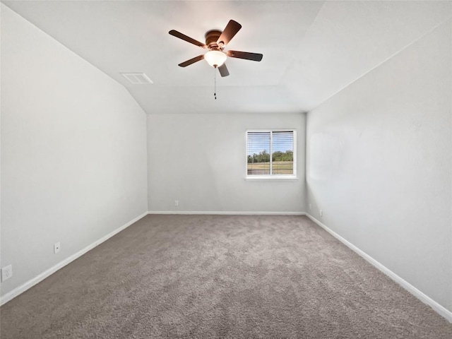 324 Pack Horse Dr, Bastrop, TX 78602 - carpeted empty room featuring lofted ceiling and a ceiling fan