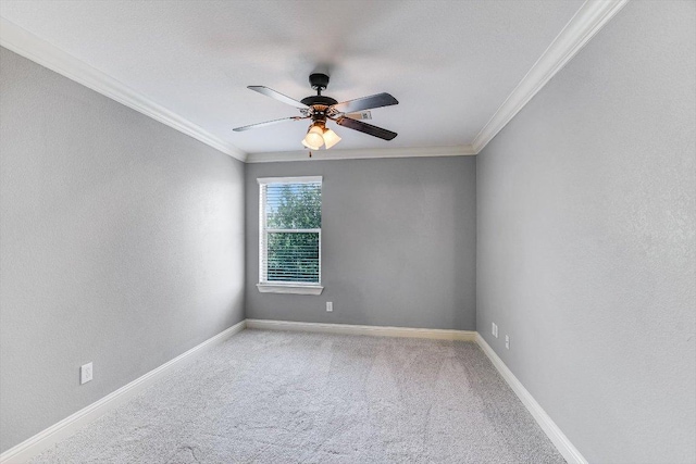 468 Monahans Dr, Georgetown, TX 78628 - carpeted empty room with ornamental molding and a ceiling fan