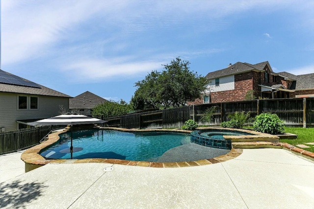 468 Monahans Dr, Georgetown, TX 78628 - view of pool with a fenced backyard, a patio area, and a pool with connected hot tub