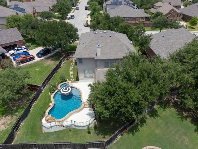 468 Monahans Dr, Georgetown, TX 78628 - aerial perspective of suburban area featuring a pool area