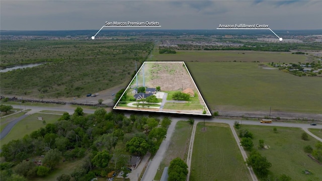 3424 S Old Bastrop Hwy, San Marcos, TX 78666 - overview of rural landscape featuring property boundaries highlighted