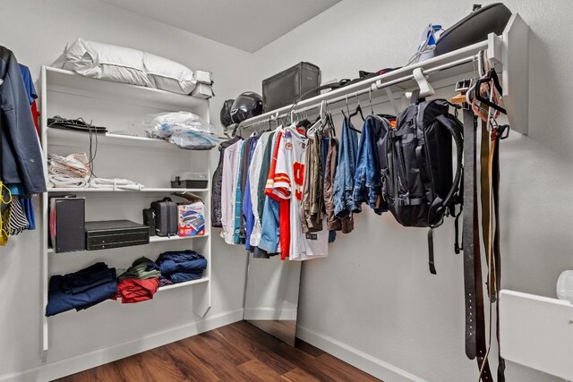 21016 Penny Royal Dr, Pflugerville, TX 78660 - walk in closet featuring wood finished floors
