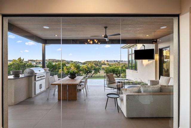 6404 Madrone Tree Ln, Austin, TX 78738 - view of patio featuring outdoor dining area and ceiling fan