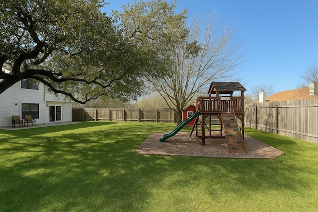 7605 Hawkeye Dr, Austin, TX 78749 - view of playground with a fenced backyard