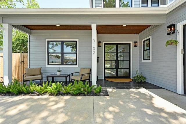 3102 Hunt Trl, Austin, TX 78757 - doorway to property with a porch and fence
