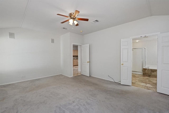 4329 Rock Hill Rd, Round Rock, TX 78681 - unfurnished bedroom featuring lofted ceiling, carpet floors, and ceiling fan