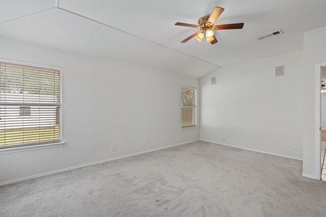4329 Rock Hill Rd, Round Rock, TX 78681 - spare room with a ceiling fan, lofted ceiling, carpet flooring, and baseboards