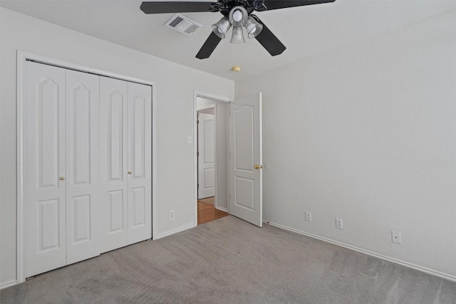 4329 Rock Hill Rd, Round Rock, TX 78681 - unfurnished bedroom with carpet floors, a closet, baseboards, and a ceiling fan