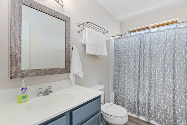 bathroom featuring toilet and vanity