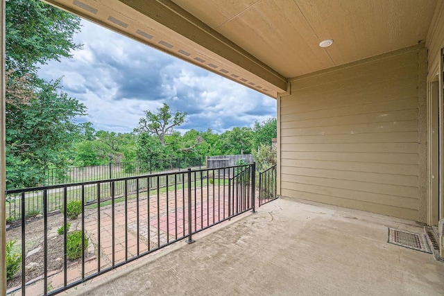 balcony with a patio area