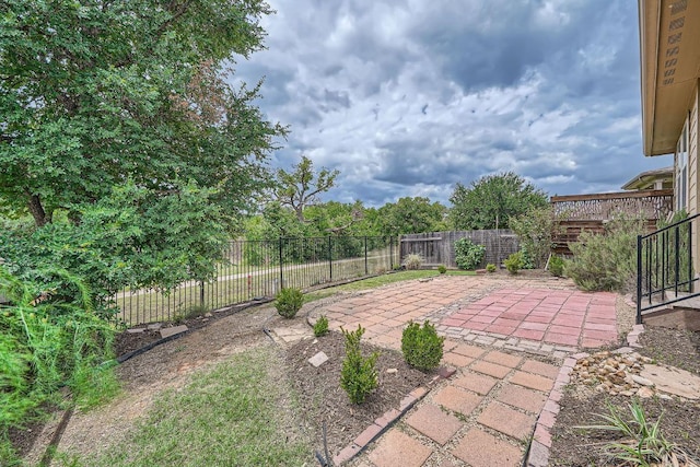 view of patio with a fenced backyard