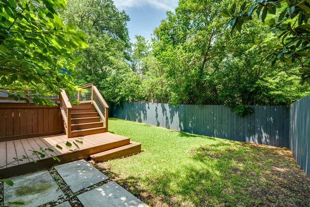 2112 W 11th St, Austin, TX 78703 - view of yard featuring stairs and a wooden deck