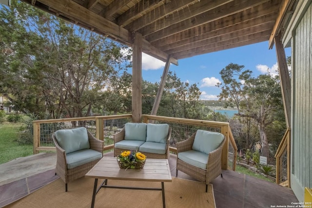 693 Riviera Dr, Canyon Lake, TX 78133 - view of patio featuring an outdoor hangout area