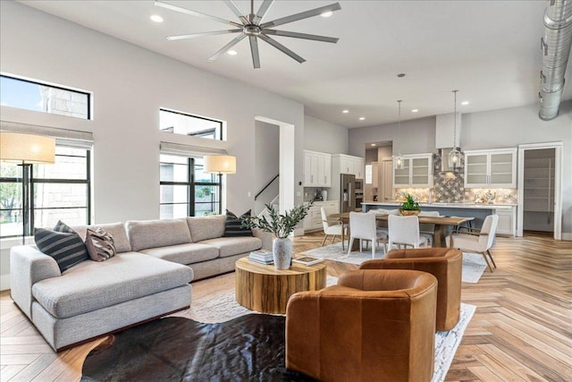 27 Wingreen Loop, The Hills, TX 78738 - living room with recessed lighting and a high ceiling
