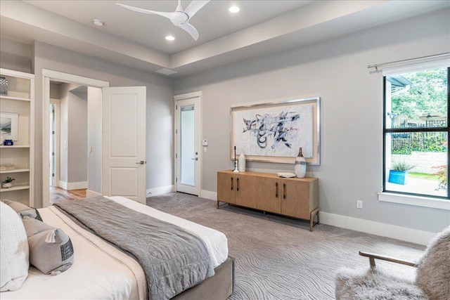 27 Wingreen Loop, The Hills, TX 78738 - bedroom featuring light carpet, recessed lighting, and ceiling fan