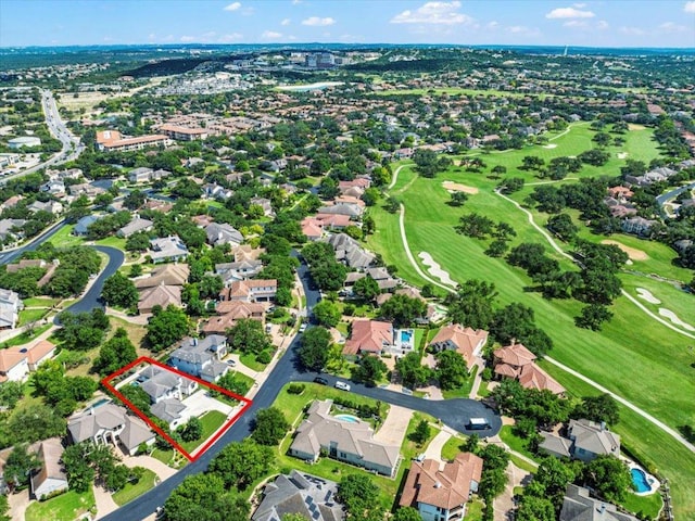 27 Wingreen Loop, The Hills, TX 78738 - view of property location featuring property parcel outlined, nearby suburban area, and a local golf course