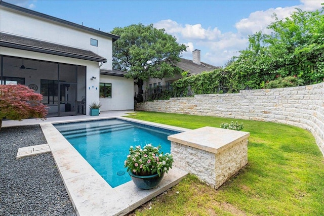 27 Wingreen Loop, The Hills, TX 78738 - view of pool with a sunroom and ceiling fan