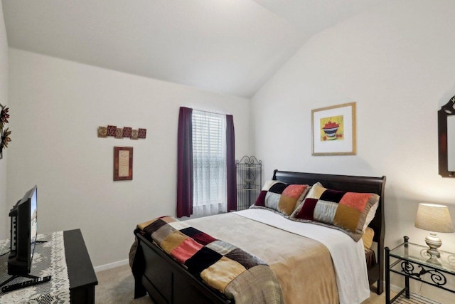 6032 Urbano Bnd, Round Rock, TX 78665 - carpeted bedroom featuring lofted ceiling and baseboards
