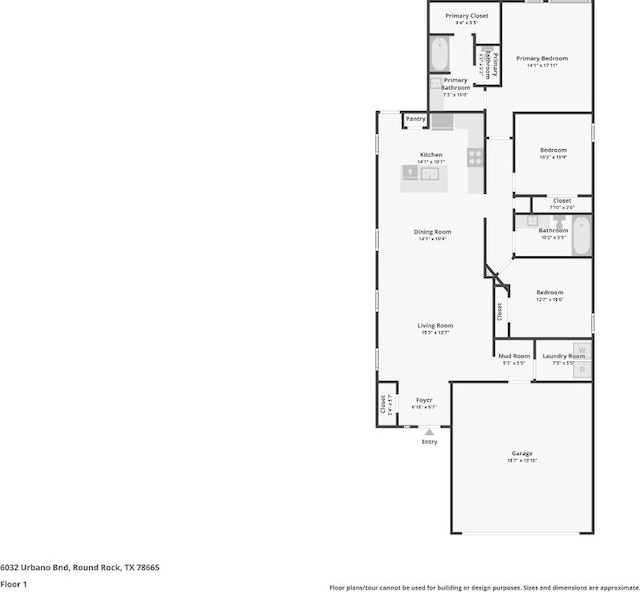 6032 Urbano Bnd, Round Rock, TX 78665 - view of property floor plan