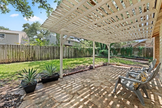 view of patio / terrace featuring a pergola