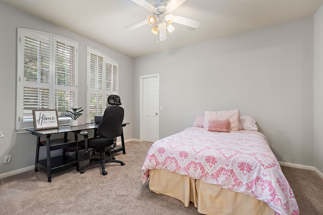 3805 Durnberry Ln, Round Rock, TX 78664 - bedroom featuring carpet flooring, an office area, and ceiling fan