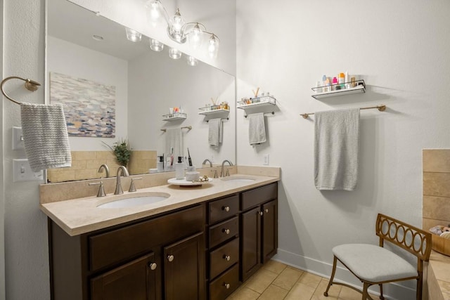 2520 Bluebonnet Ln Unit 32, Austin, TX 78704 - full bath with double vanity, baseboards, and tile patterned floors