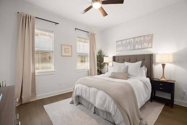 2520 Bluebonnet Ln Unit 32, Austin, TX 78704 - bedroom featuring wood finished floors, baseboards, and a ceiling fan