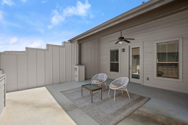 2520 Bluebonnet Ln Unit 32, Austin, TX 78704 - view of patio featuring ceiling fan and fence