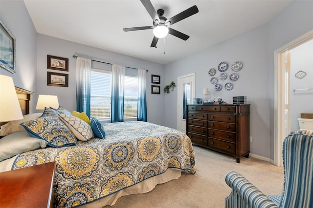 360 Waterloo Dr, Kyle, TX 78640 - carpeted bedroom featuring ceiling fan and baseboards