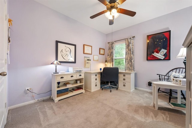 360 Waterloo Dr, Kyle, TX 78640 - carpeted office space with a ceiling fan and baseboards