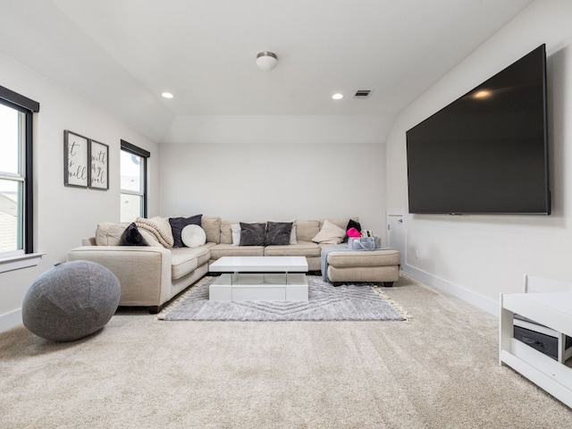 20513 Christie Marie Ln, Pflugerville, TX 78660 - living area with carpet flooring, baseboards, and recessed lighting