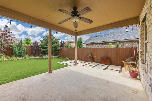 view of patio / terrace with a ceiling fan