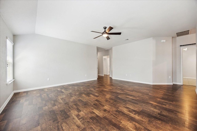 504 Longhorn Cavern Rd, Leander, TX 78641 - spare room with dark wood-type flooring, ceiling fan, and lofted ceiling