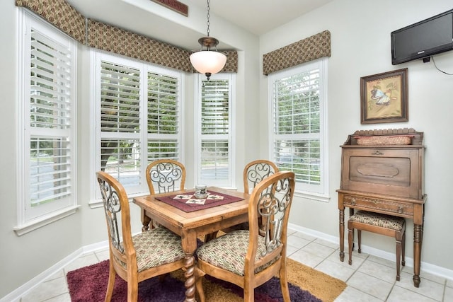 109 Cattle Trail Way, Georgetown, TX 78633 - dining space featuring baseboards and light tile patterned floors