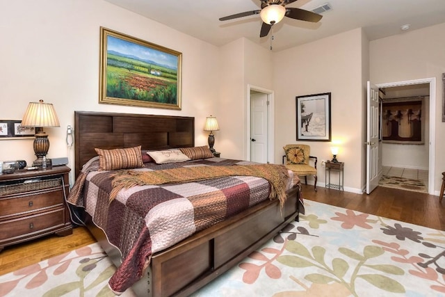 109 Cattle Trail Way, Georgetown, TX 78633 - bedroom featuring wood finished floors, baseboards, and ceiling fan
