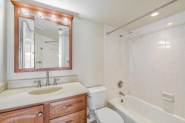 2918 N Ranch Road 620 Unit B112, Austin, TX 78734 - full bathroom with toilet, vanity, shower / bath combination, and a textured ceiling