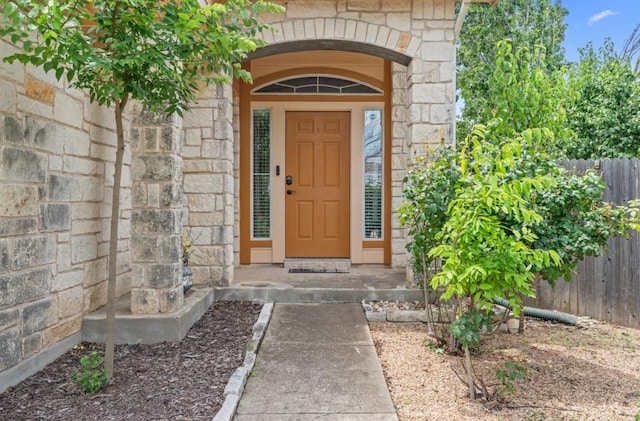 13306 James Monroe St, Manor, TX 78653 - property entrance featuring stone siding