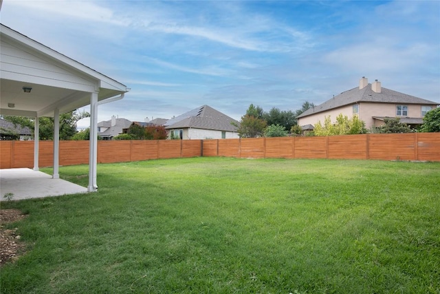 view of yard featuring a patio area