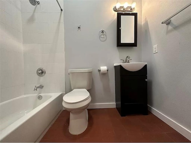 202 Prima St Unit A, Smithville, TX 78957 - full bathroom with toilet, vanity, baseboards, and shower / bath combination