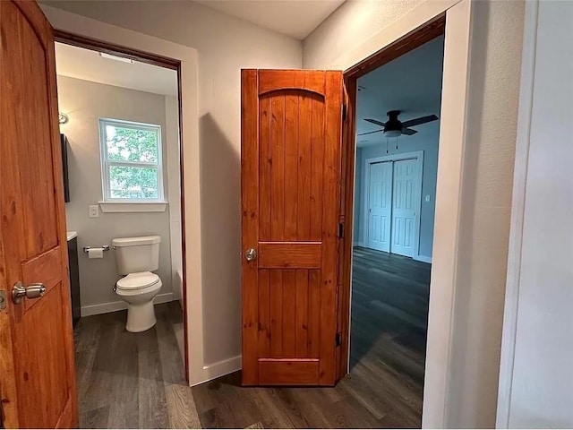 202 Prima St Unit A, Smithville, TX 78957 - bathroom with wood finished floors, vanity, and ceiling fan