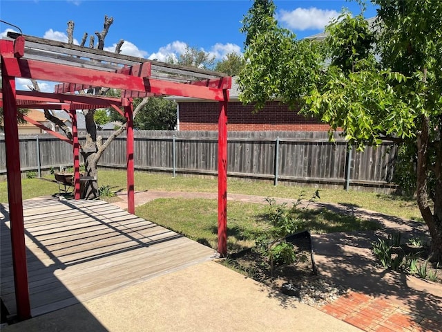 view of patio featuring a pergola